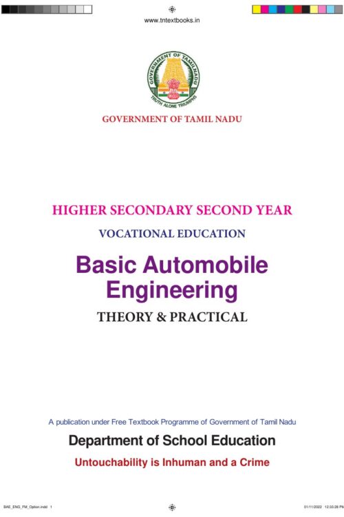 12th Standard Basic Automobile Engineering Book PDF - English Medium 12th Standard Basic Automobile Engineering Book PDF – English Medium
